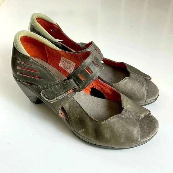 MERRELL Evera MJ Smoke Performance Mary Jane Women’s 8 Heels Grey Velcro Strap - Picture 2 of 8